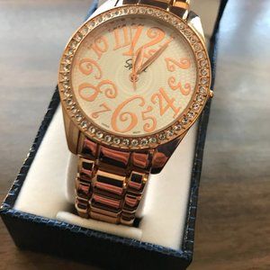 Speidel Rose Gold and Crystal Quartz Watch